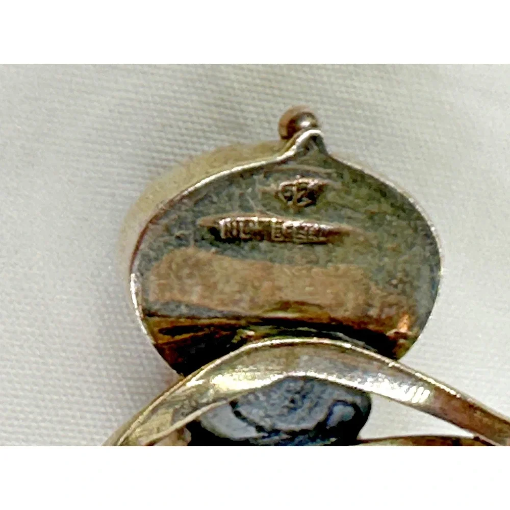 Nightbreed Creations Ring Amethyst Abalone Shell Sterling Silver 925‎ Sz 7 MOD